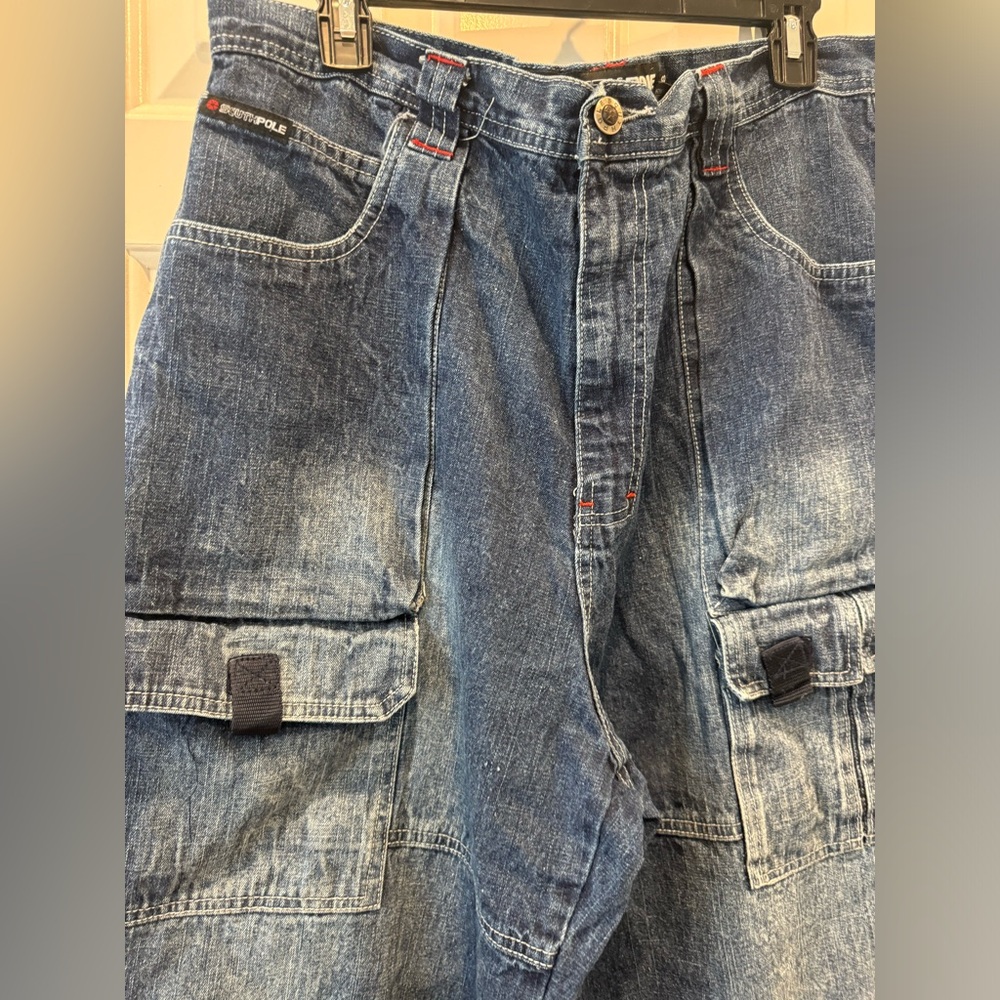 Southpole Baggy Cargo Jeans Men’s Wide Leg Utility Denim Y2K Streetwear Skater - Picture 6 of 9